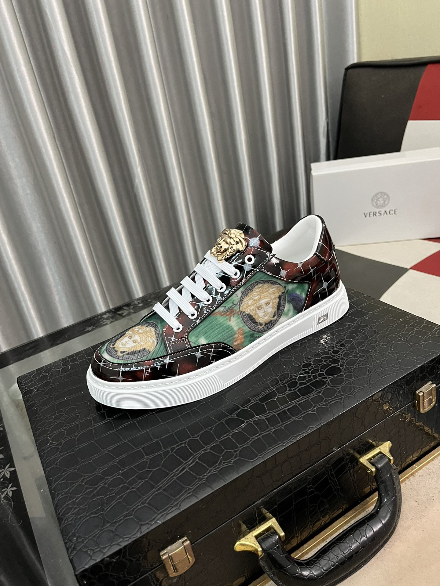 VERSACE Patterned Canvas Sneakers - Image 3