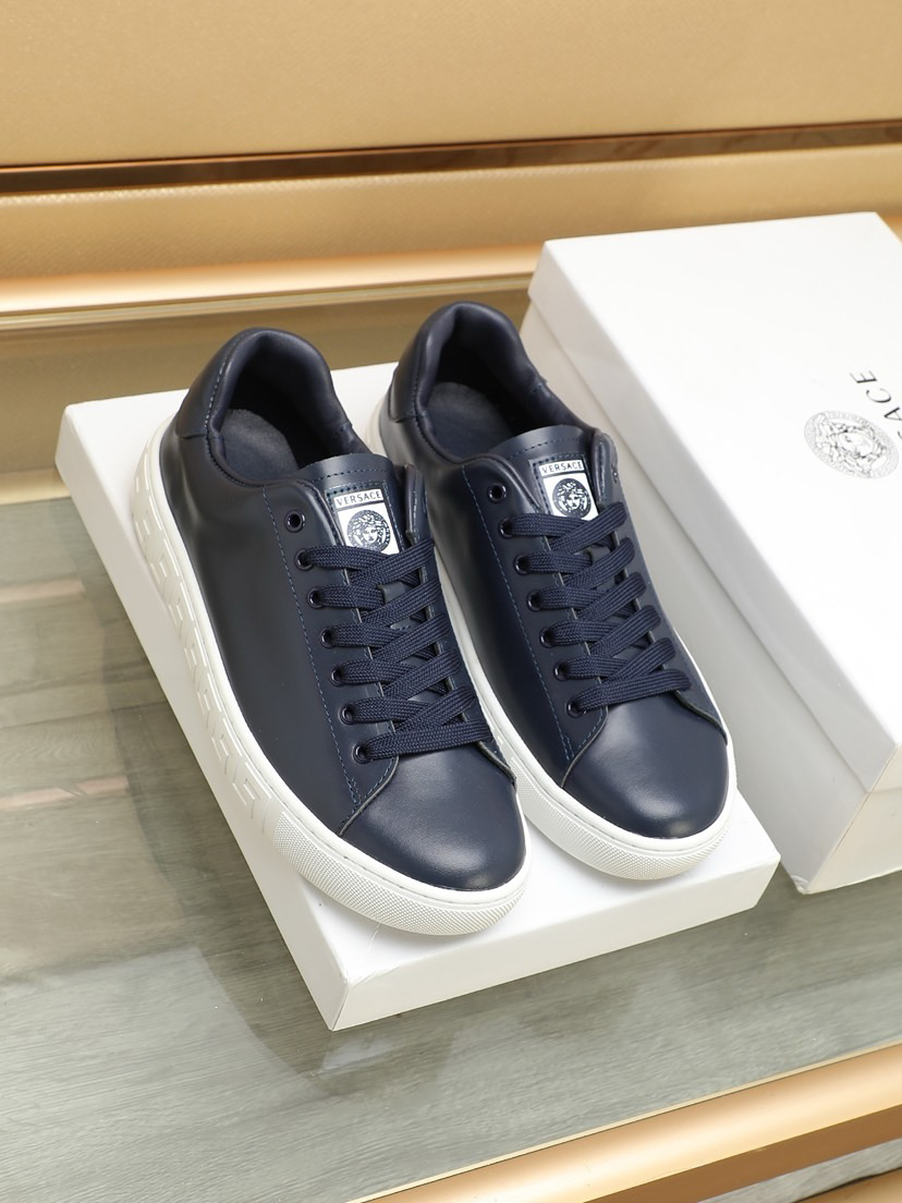 VERSACE Black Casual Leather Shoes - Image 3
