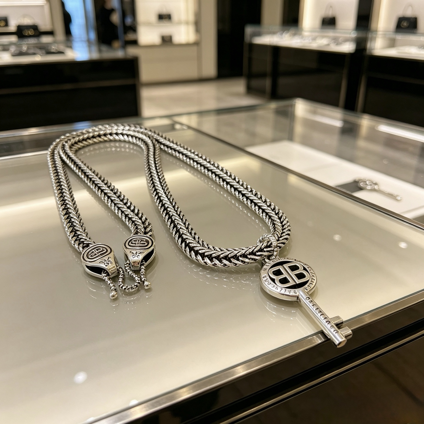 BALENCIAGA Silver Necklace - Image 6