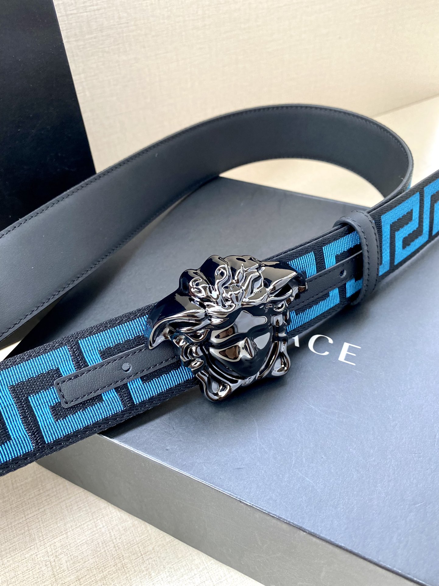 VERSACE La Medusa Blue Belt - Image 4