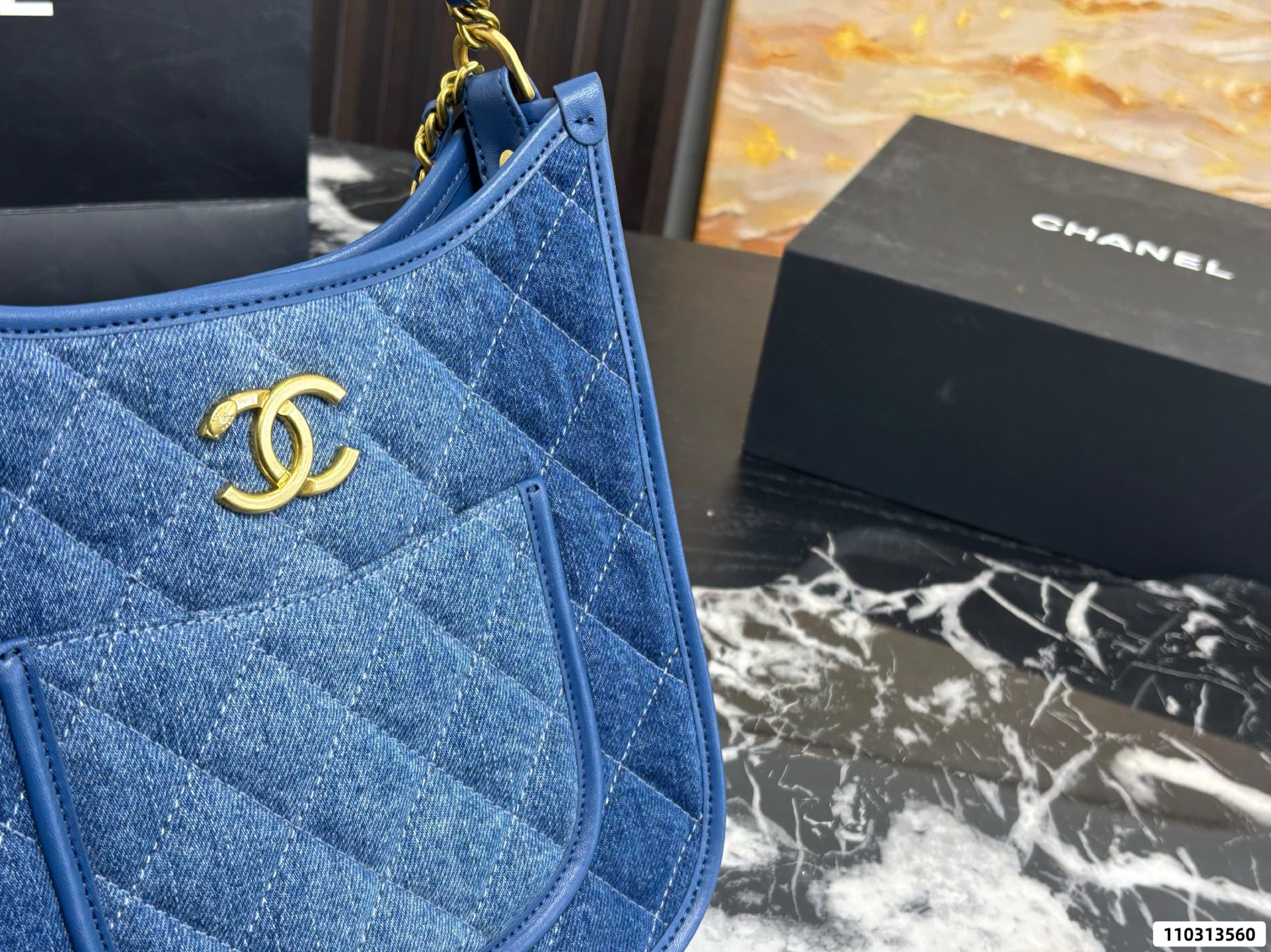 Coco Chanel Denim Crossbody Bag - Image 3