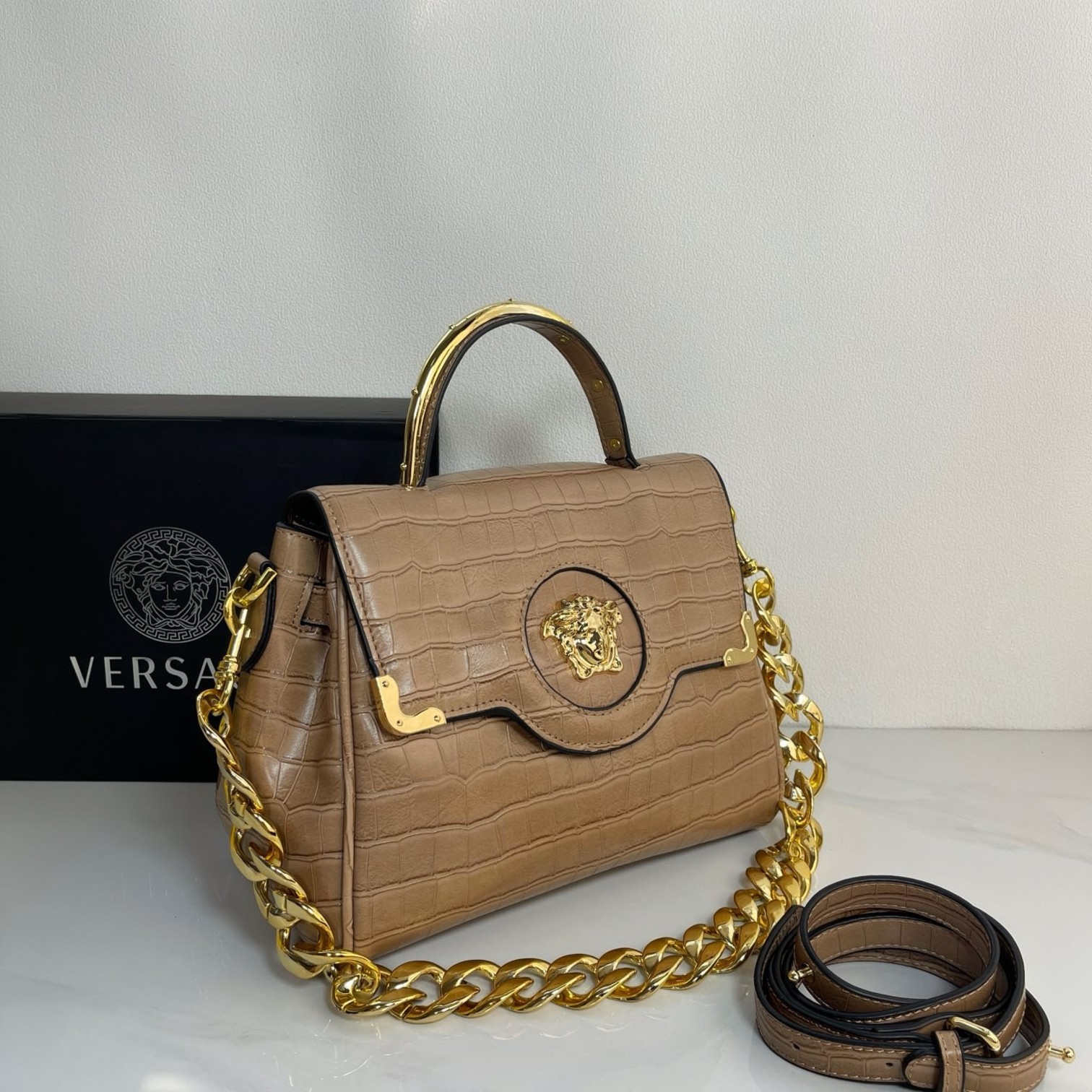 VERSACE Crocodile leather crossbody bag - Image 2