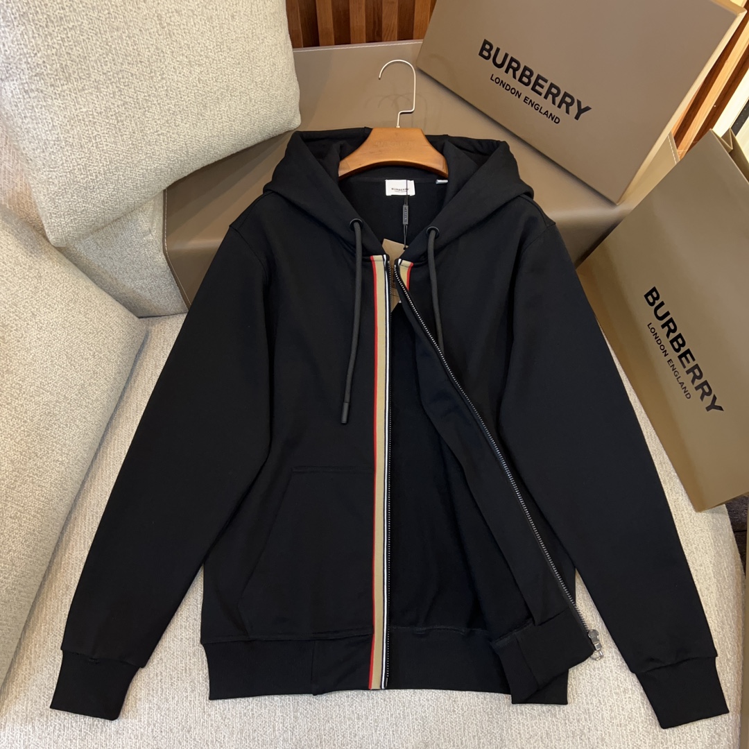 BURBERRY Black Long Sleeve Hooded Jacket - Image 4