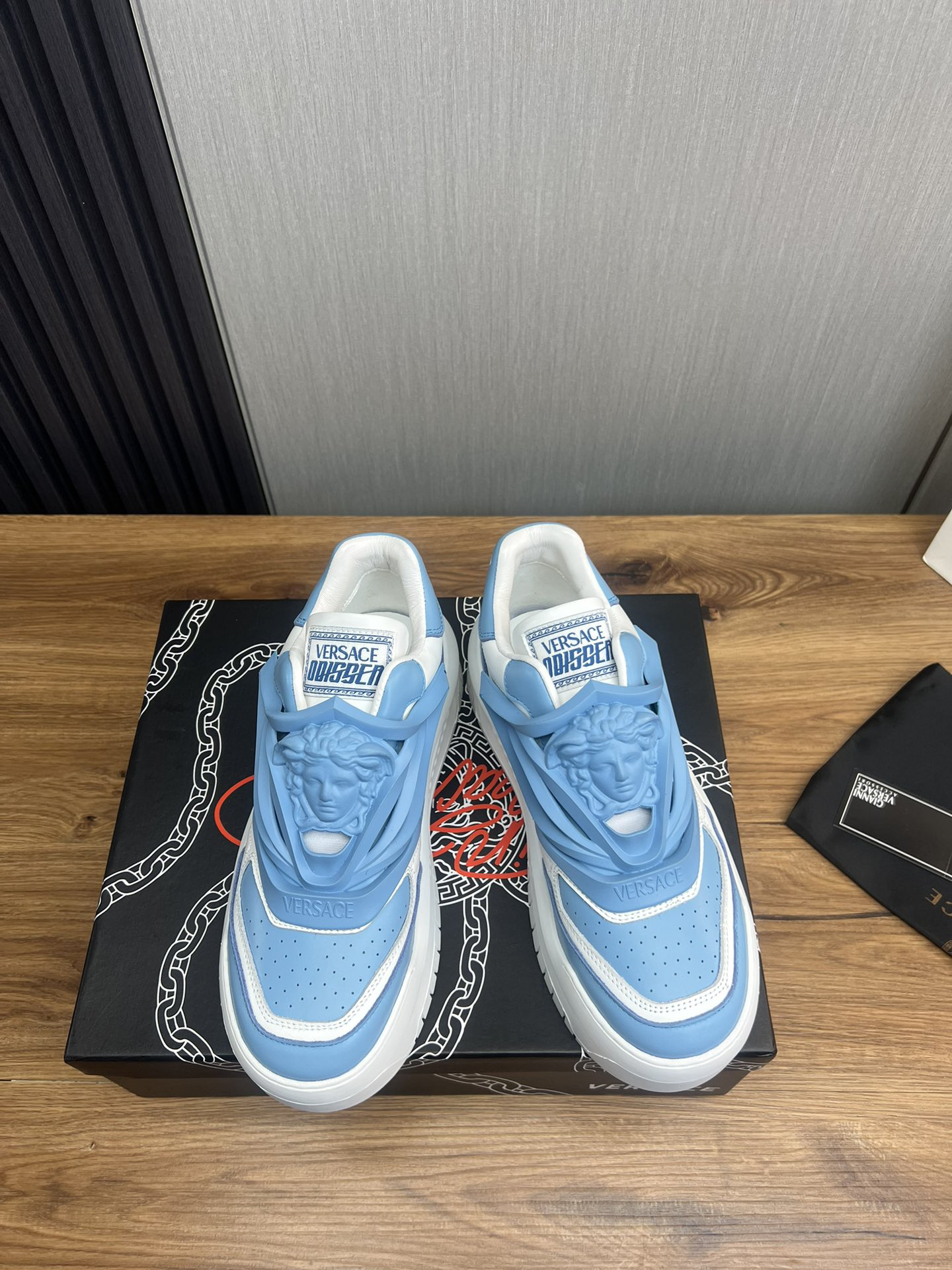 VERSACE Sky blue & White Casual Shoes - Image 5
