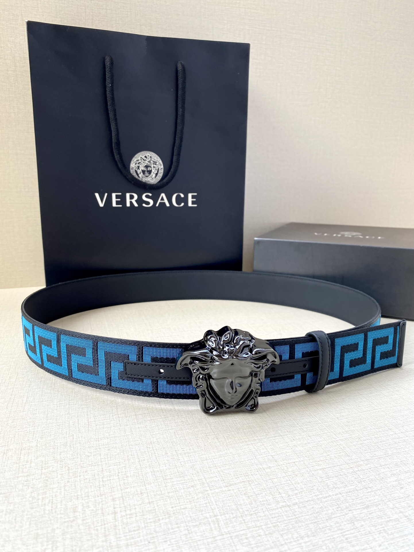 VERSACE La Medusa Blue Belt - Image 5