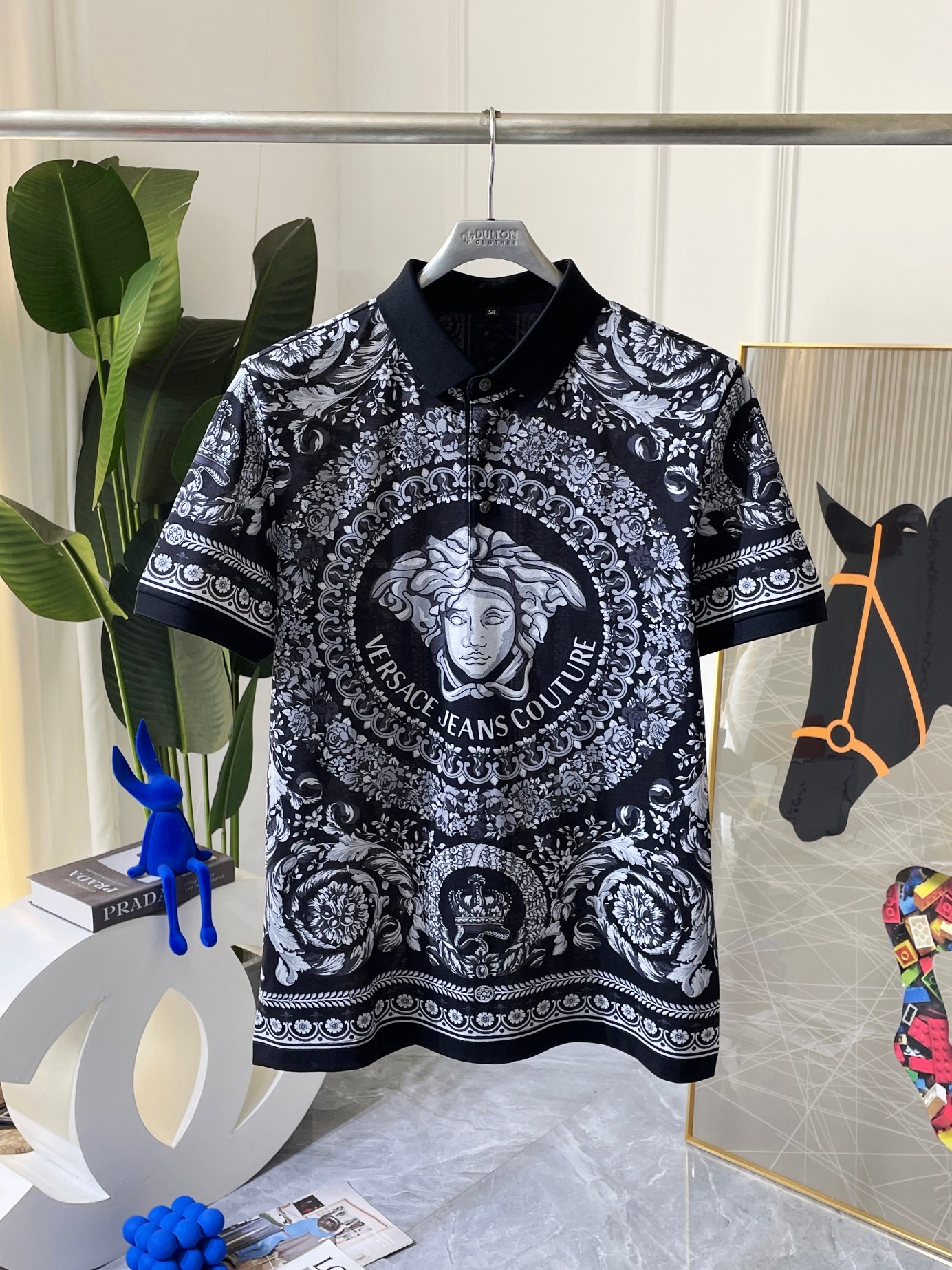 VERSACE Black & Yellow Casual Short-Sleeve T-Shirt - Image 5