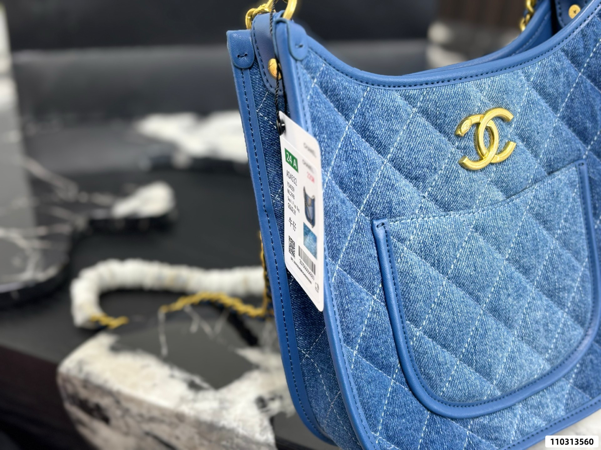 Coco Chanel Denim Crossbody Bag - Image 4