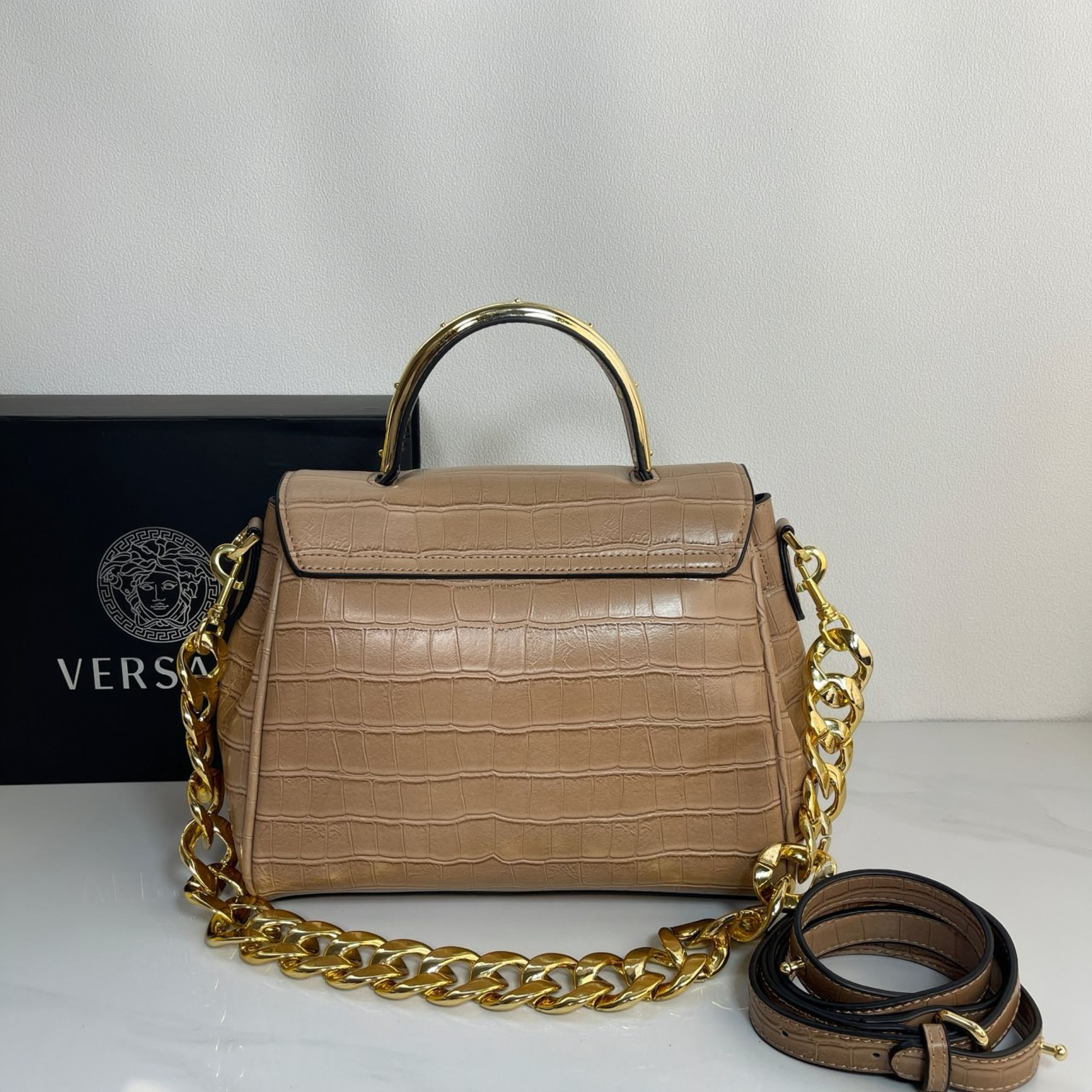 VERSACE Crocodile leather crossbody bag - Image 3