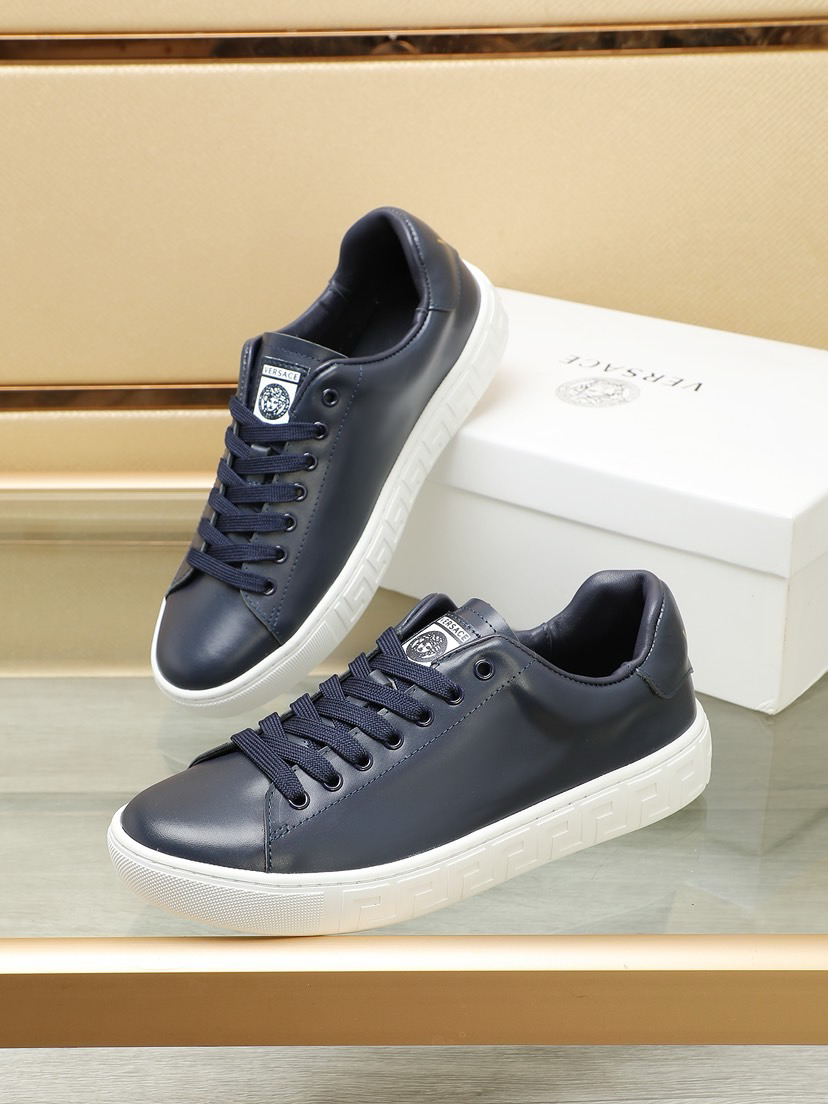 VERSACE Black Casual Leather Shoes - Image 5
