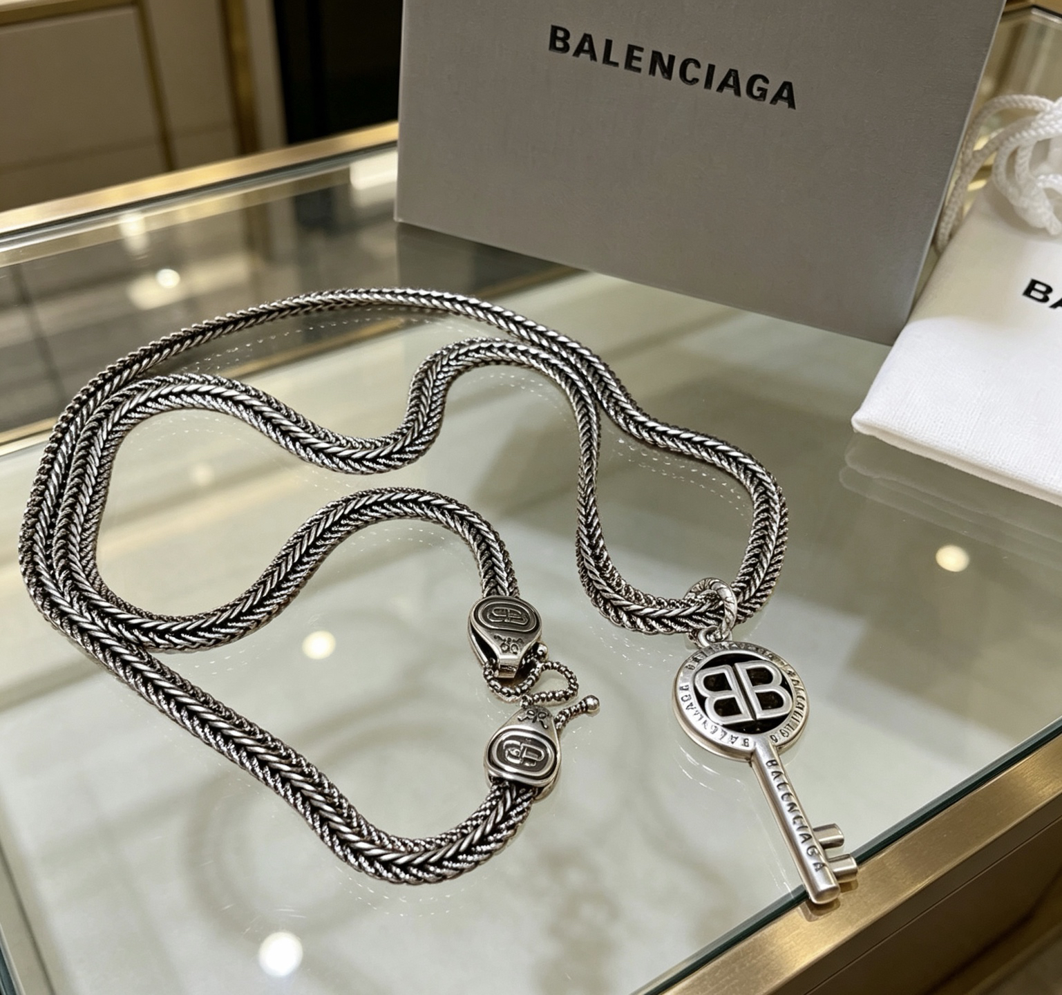 BALENCIAGA Silver Necklace - Image 8