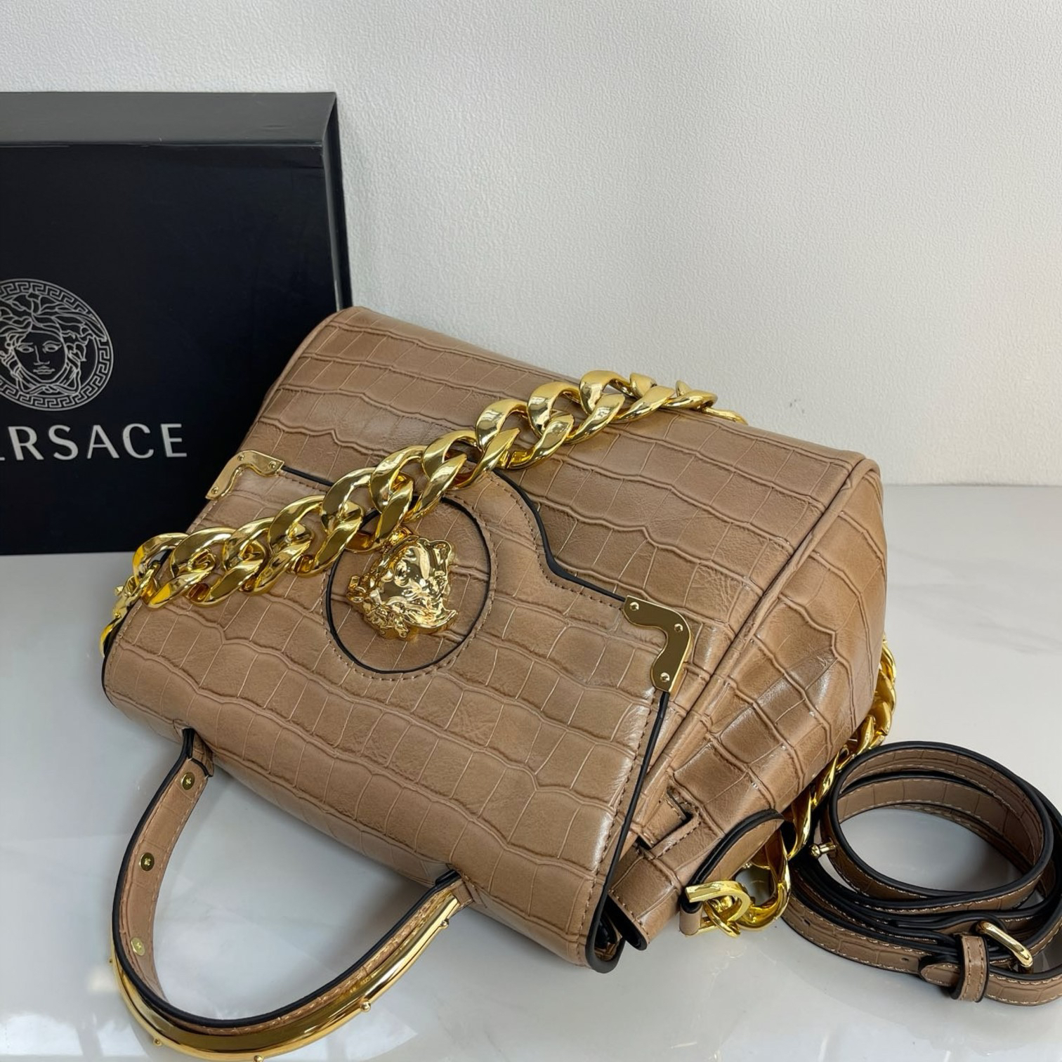 VERSACE Crocodile leather crossbody bag - Image 4
