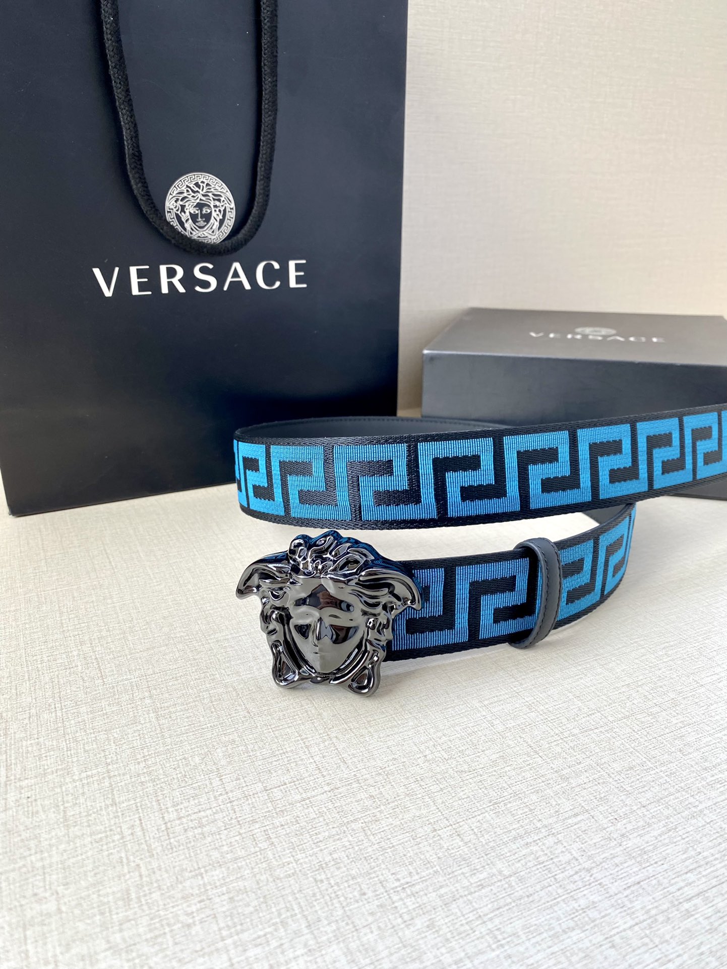 VERSACE La Medusa Blue Belt - Image 6