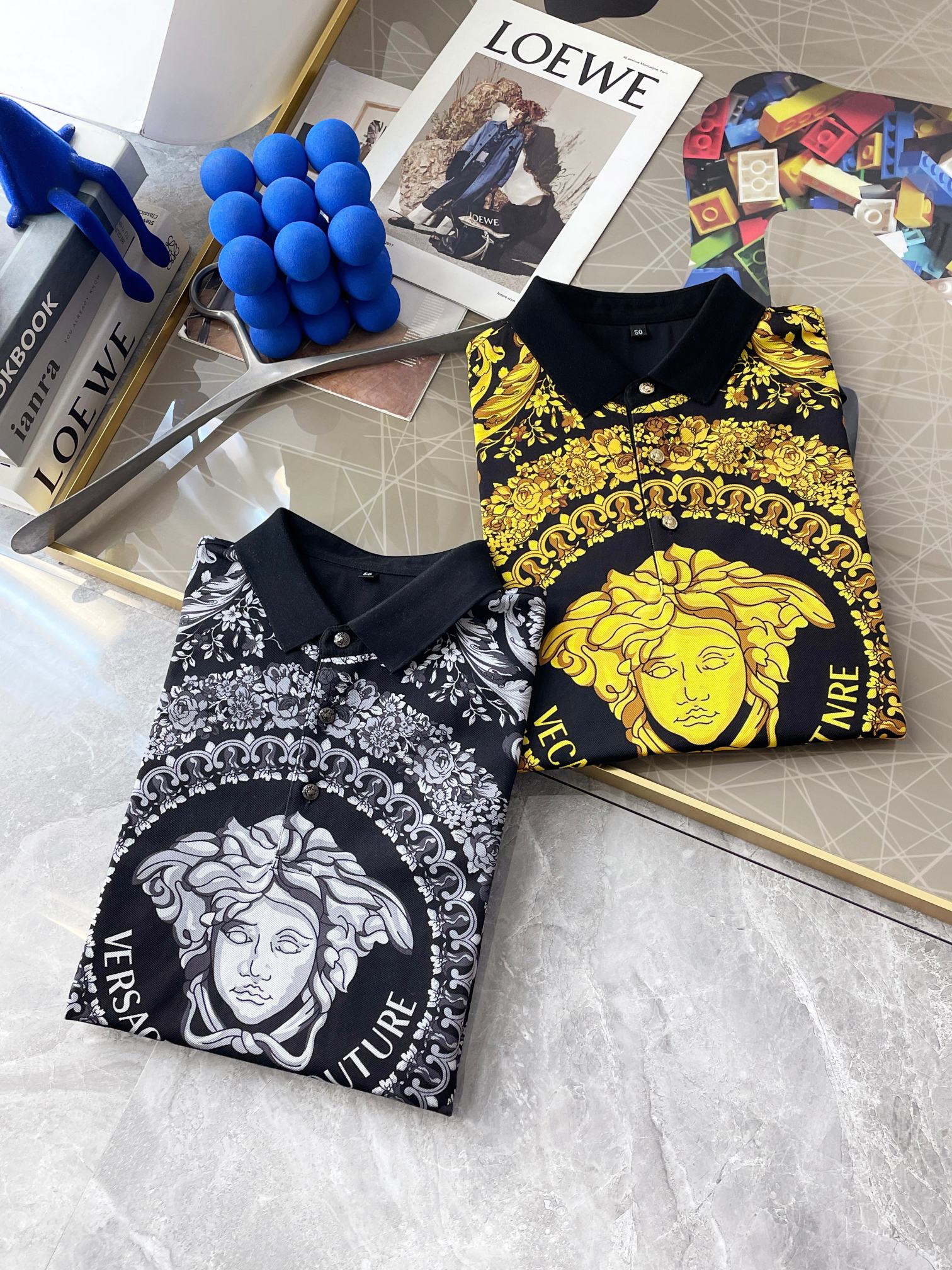 VERSACE Black & Yellow Casual Short-Sleeve T-Shirt - Image 7