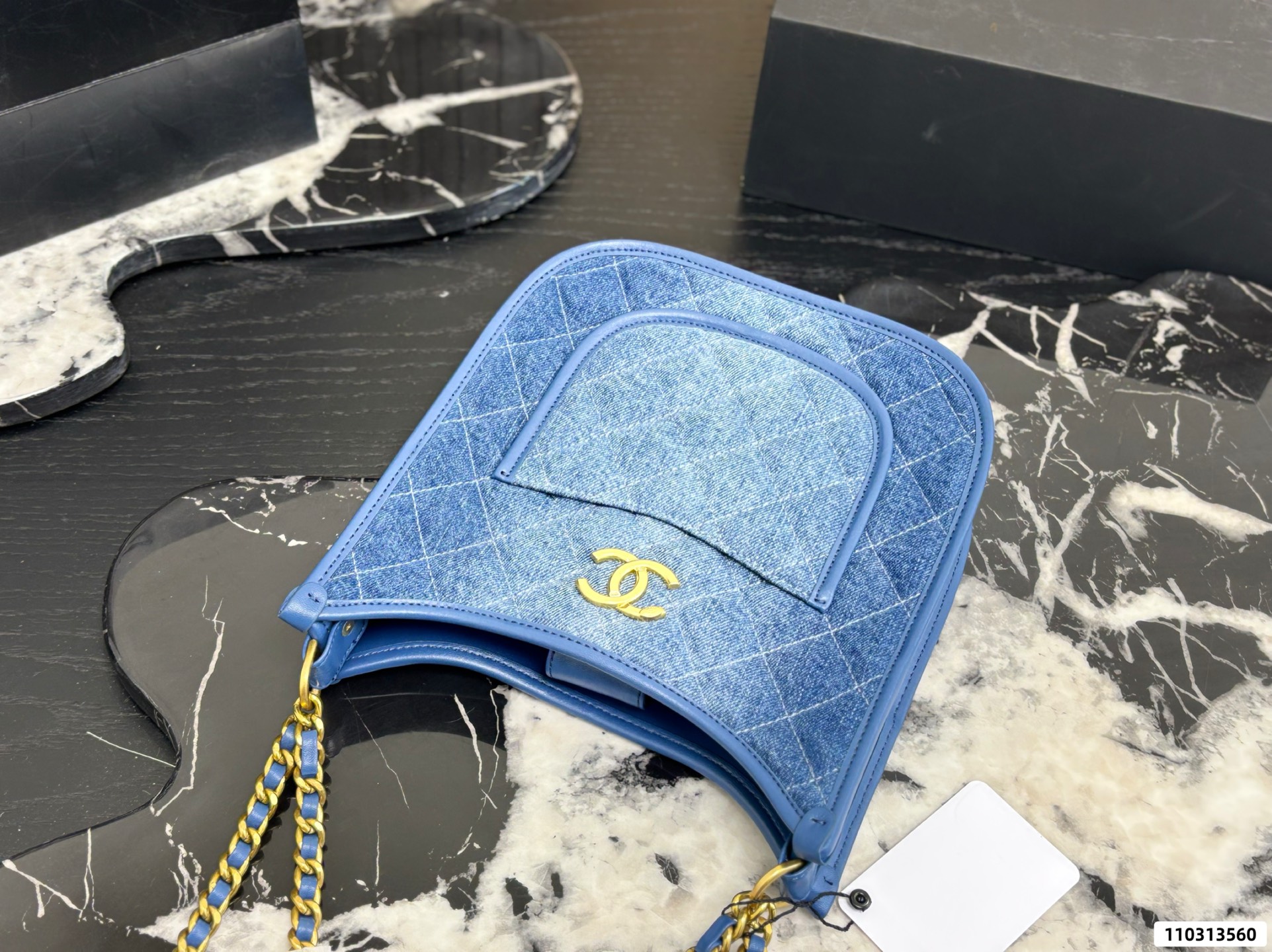 Coco Chanel Denim Crossbody Bag - Image 5