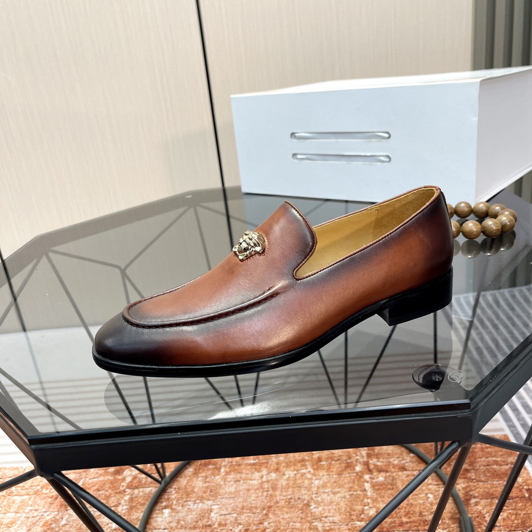 VERSACE Brown Leather Shoes - Image 6