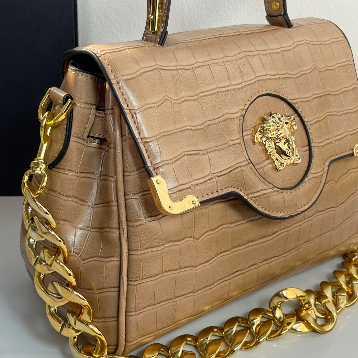 VERSACE Crocodile leather crossbody bag - Image 5