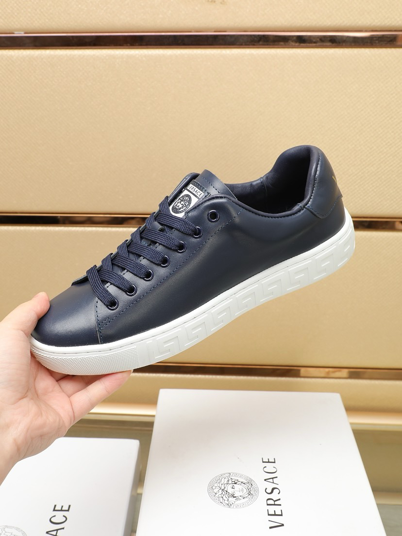 VERSACE Black Casual Leather Shoes - Image 7