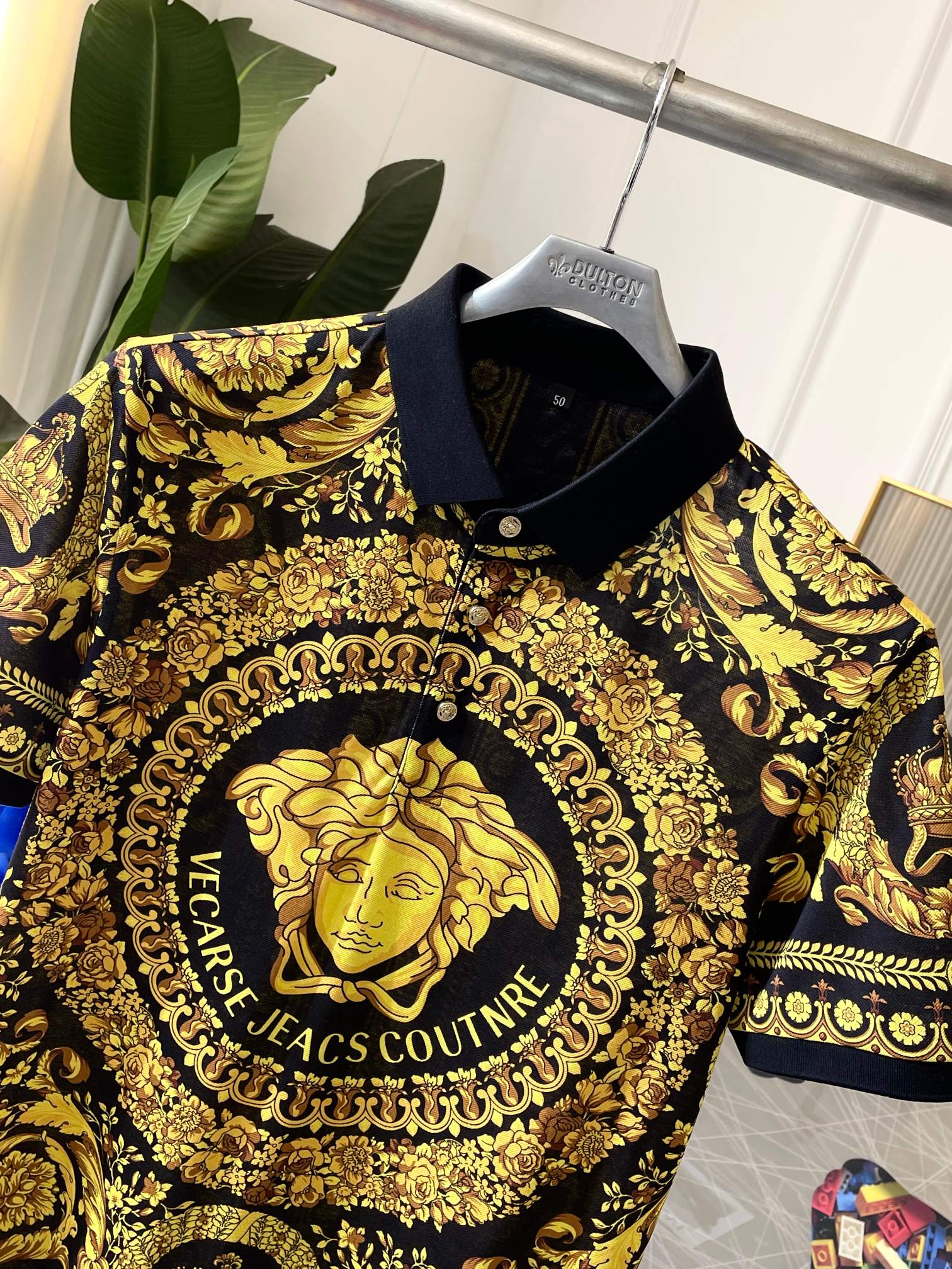 VERSACE Black & Yellow Casual Short-Sleeve T-Shirt - Image 8