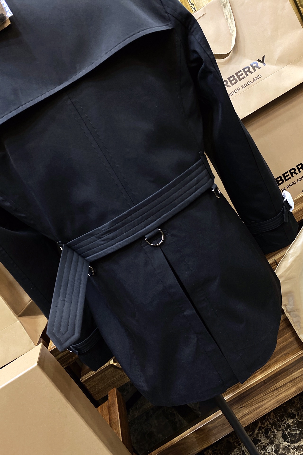 Burberry Black Short Trench Coat - Image 9
