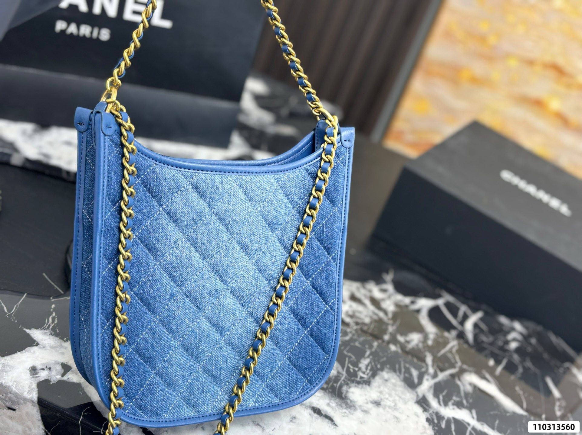 Coco Chanel Denim Crossbody Bag - Image 6