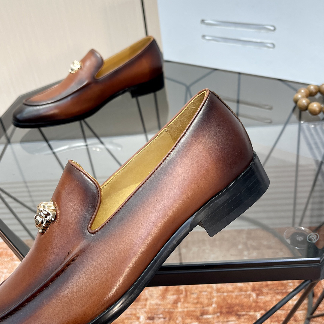 VERSACE Brown Leather Shoes - Image 7