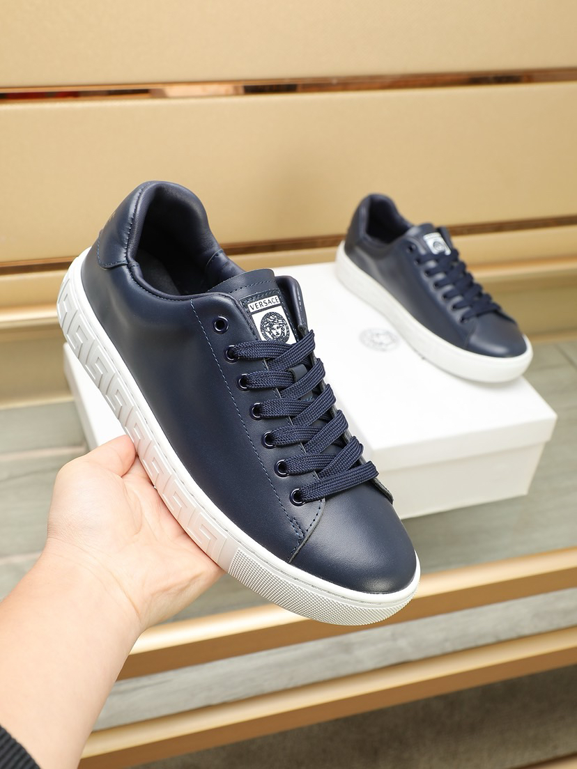 VERSACE Black Casual Leather Shoes - Image 8