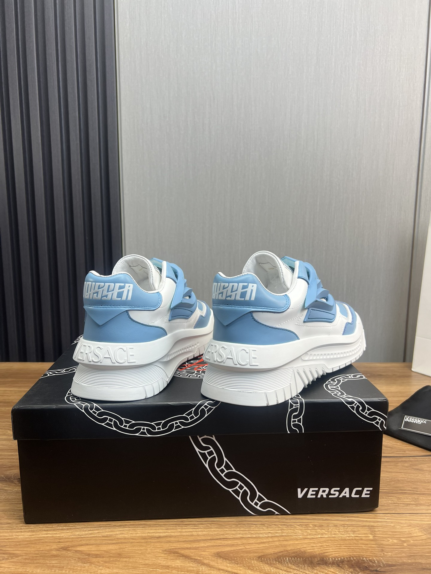VERSACE Sky blue & White Casual Shoes - Image 9