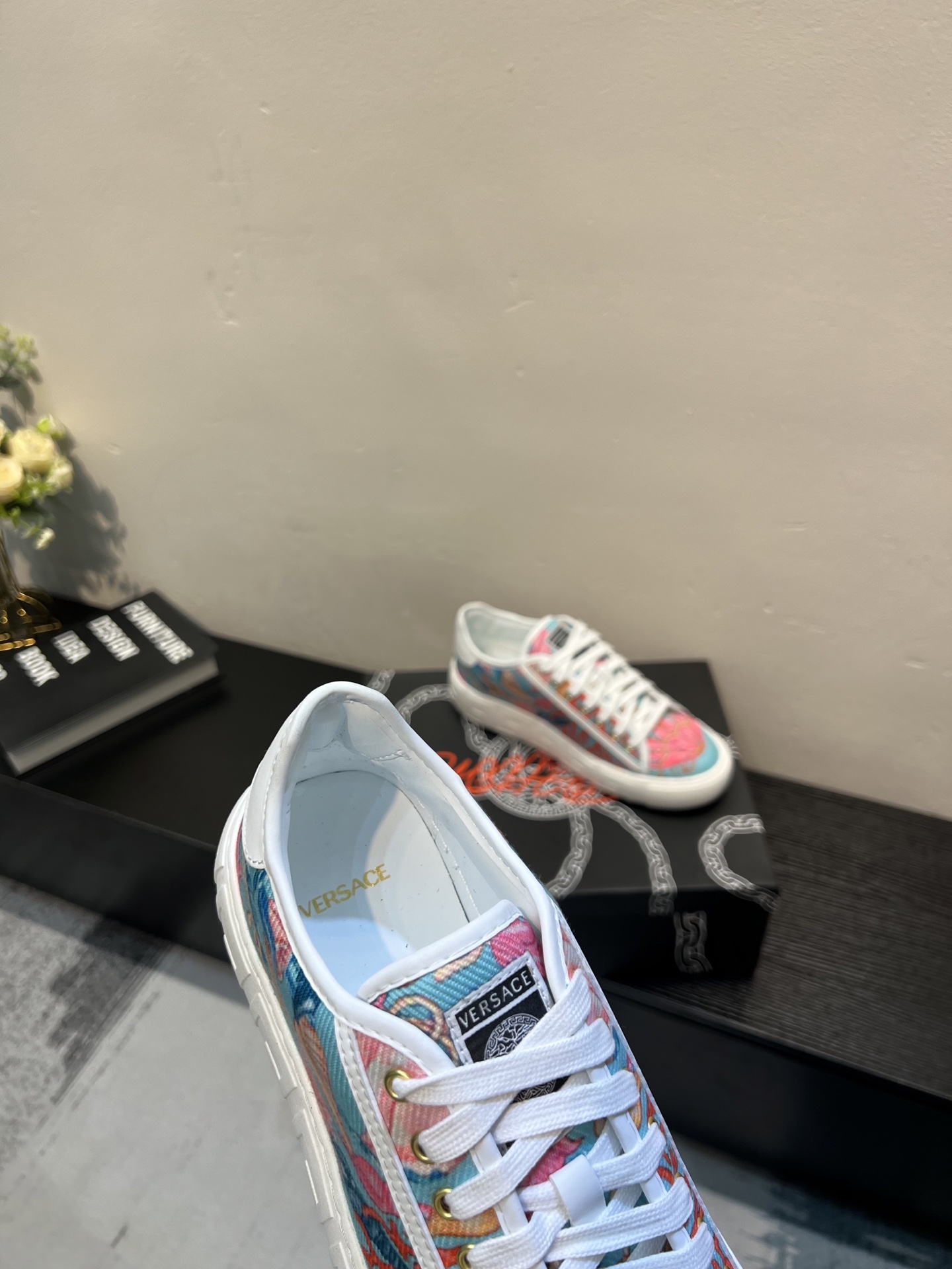 VERSACE Cyan & Pink Two-tone Casual Shoes - Image 8