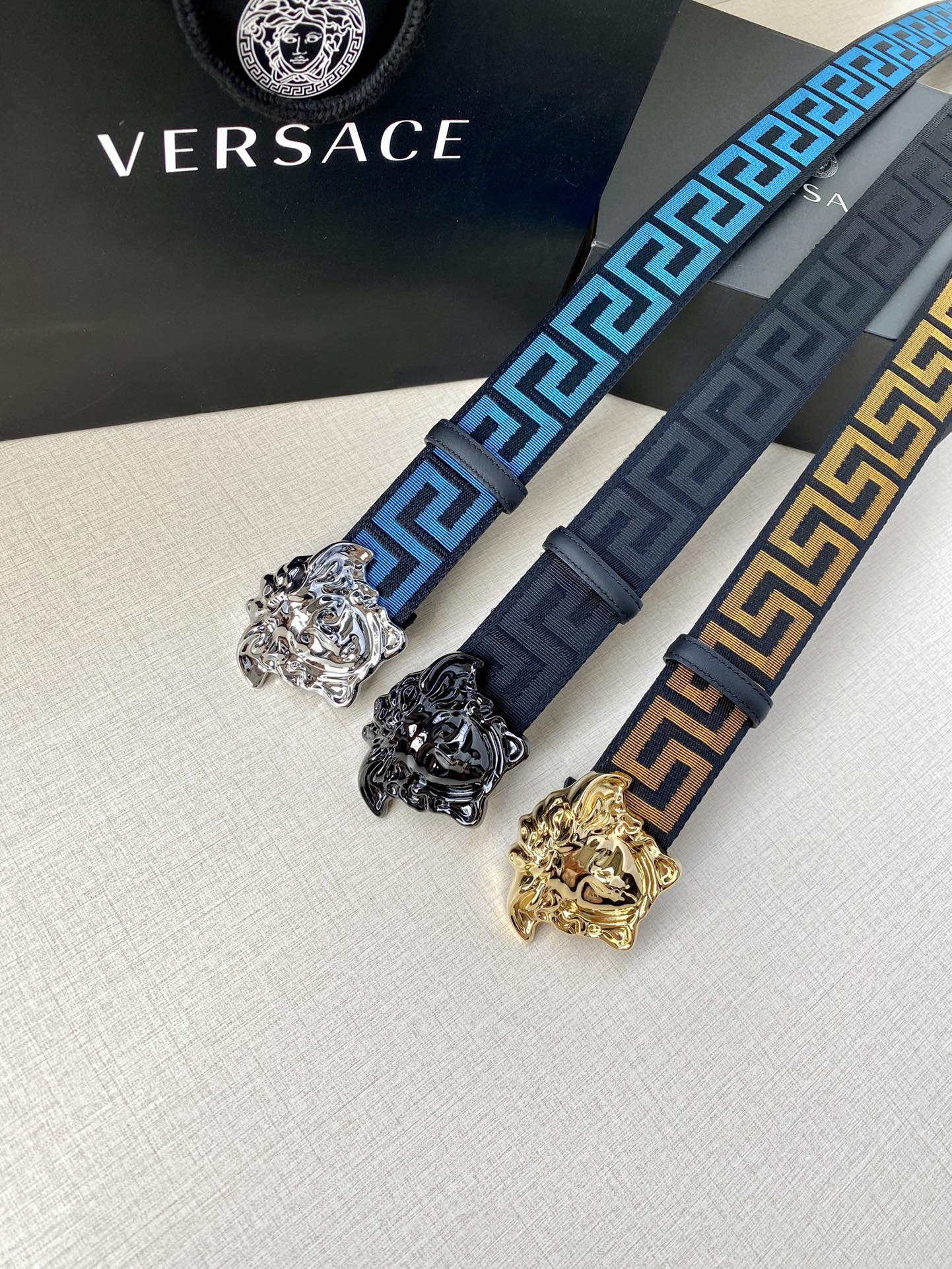 VERSACE La Medusa Blue Belt - Image 8