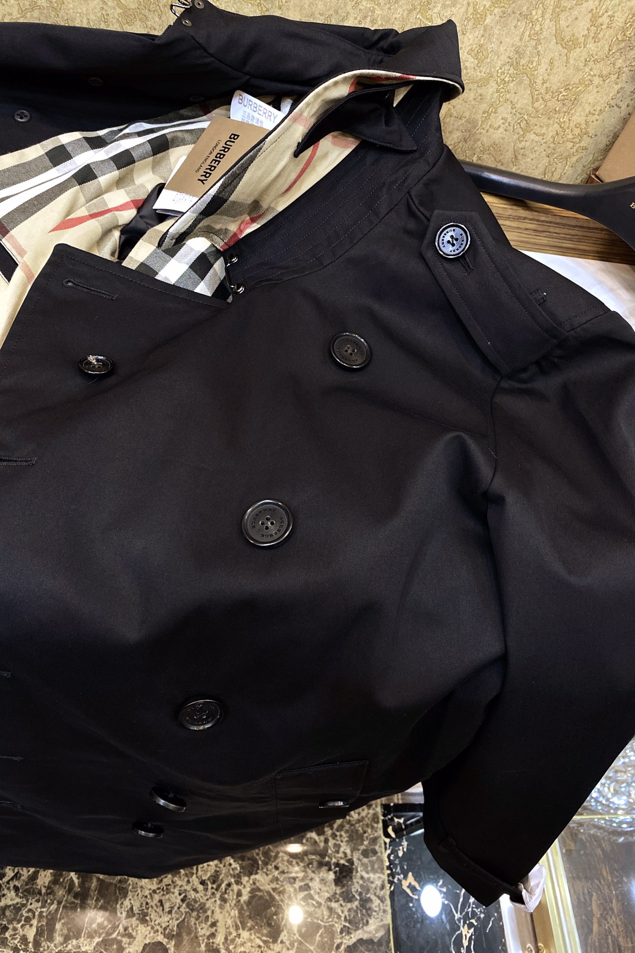 Burberry Black Short Trench Coat - Image 10