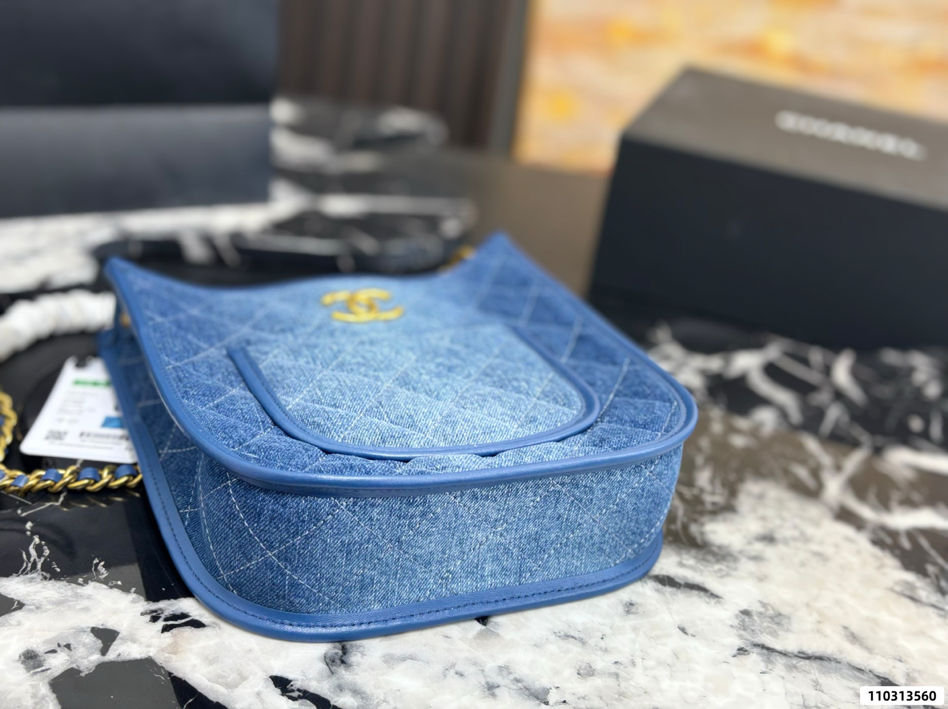 Coco Chanel Denim Crossbody Bag - Image 7