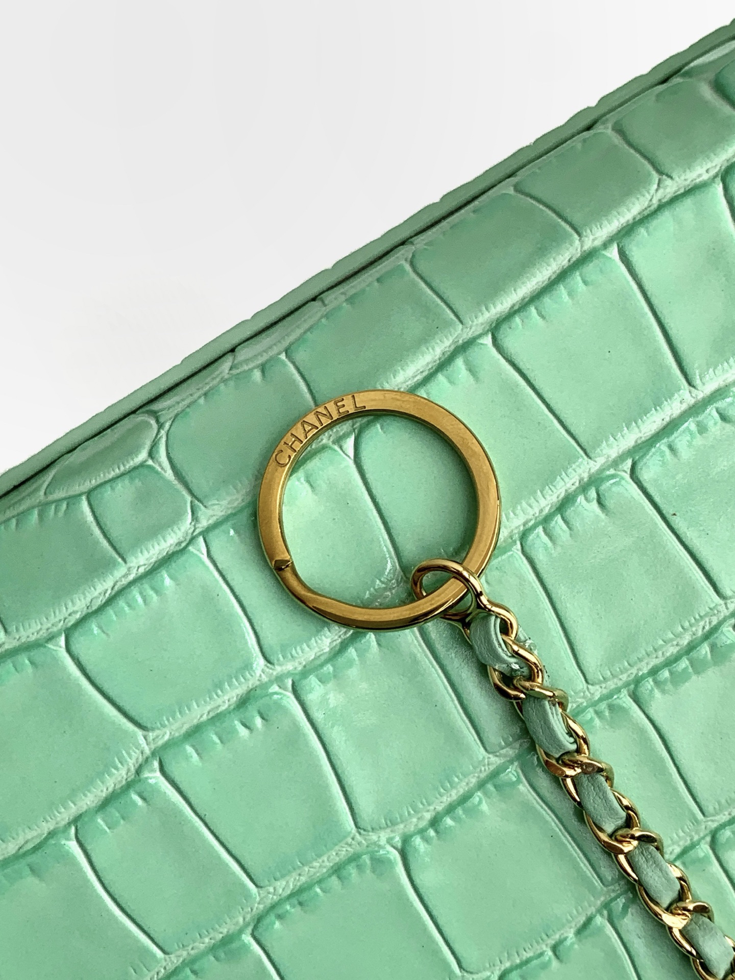 Coco Chanel Turquoise Crocodile Leather - Image 10