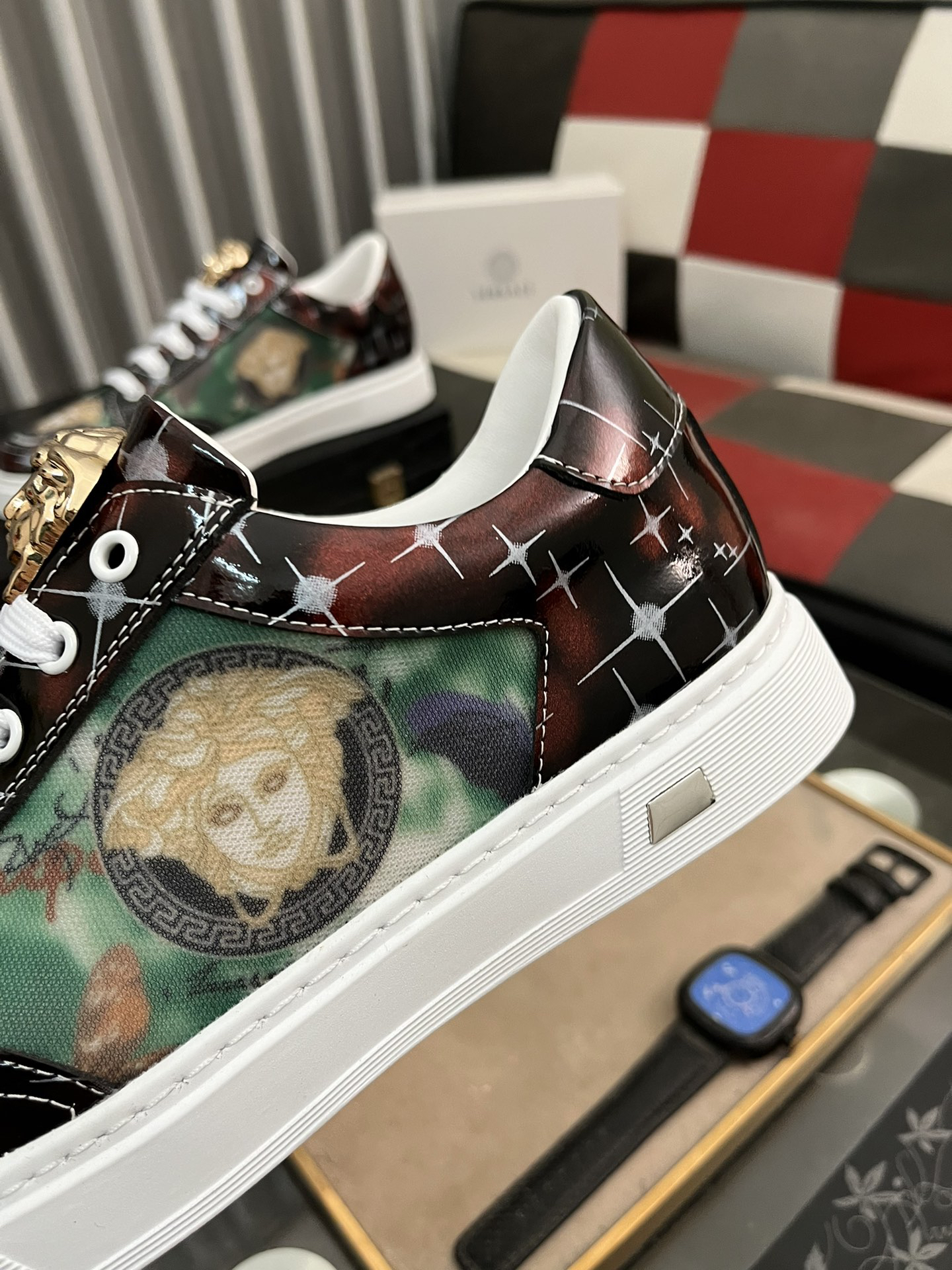 VERSACE Patterned Canvas Sneakers - Image 2
