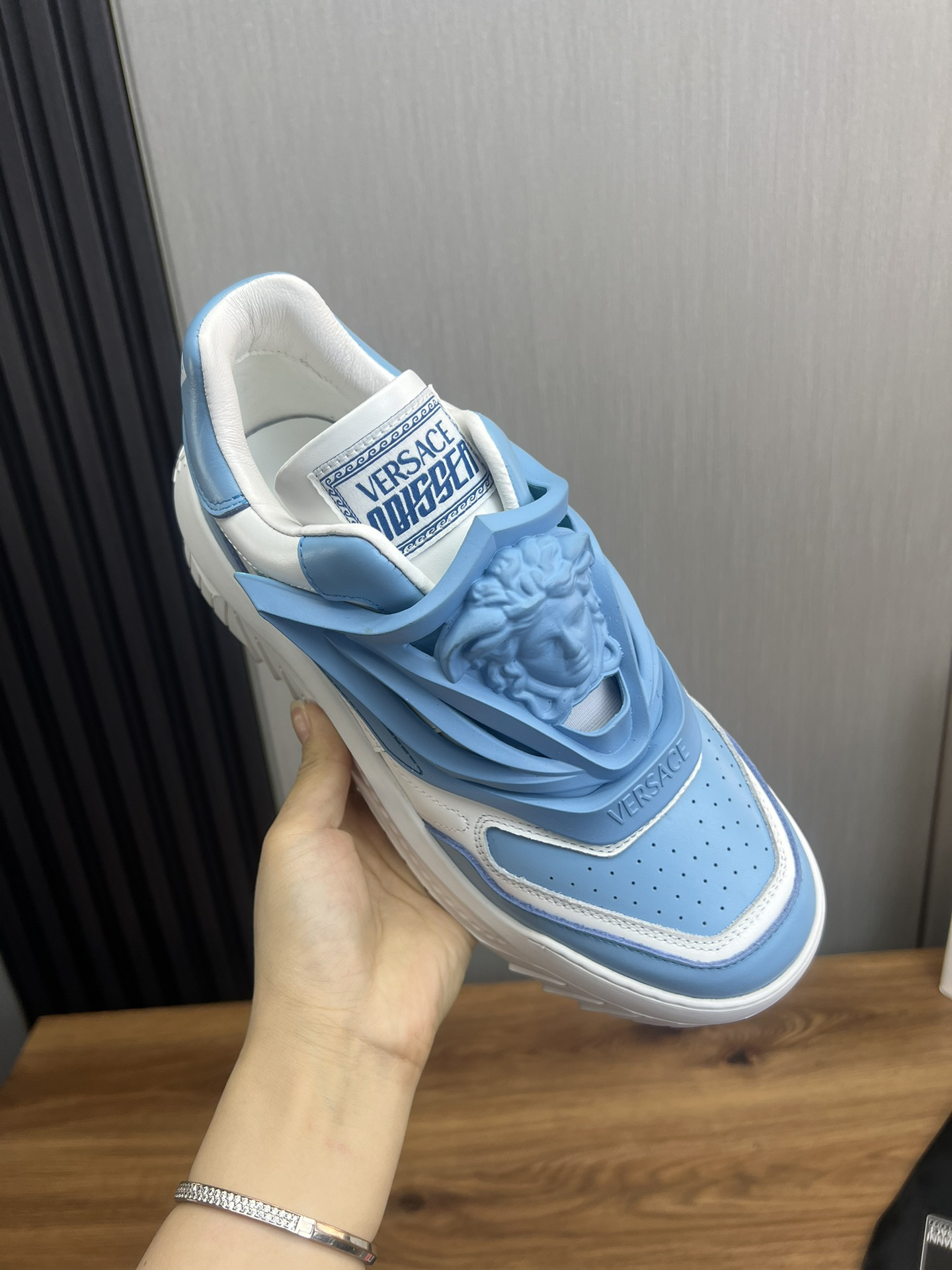 VERSACE Sky blue & White Casual Shoes - Image 2