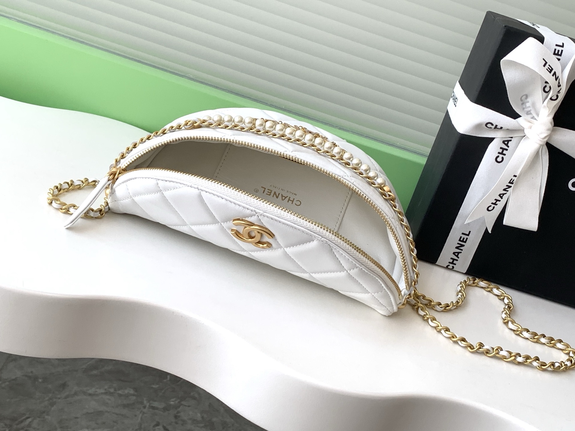 Coco Chanel Semicircle Crossbody Bag - Image 9