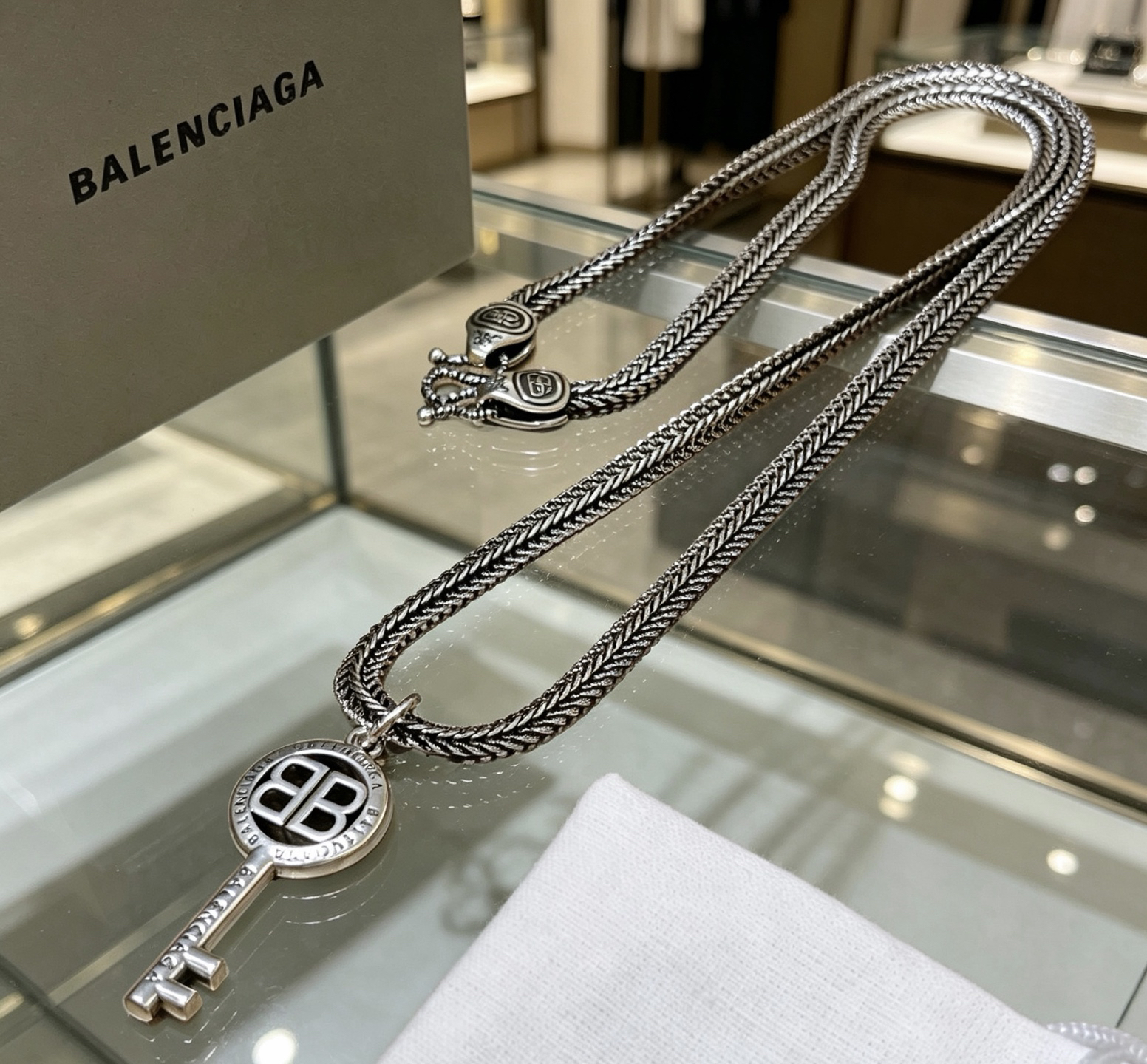 BALENCIAGA Silver Necklace - Image 4