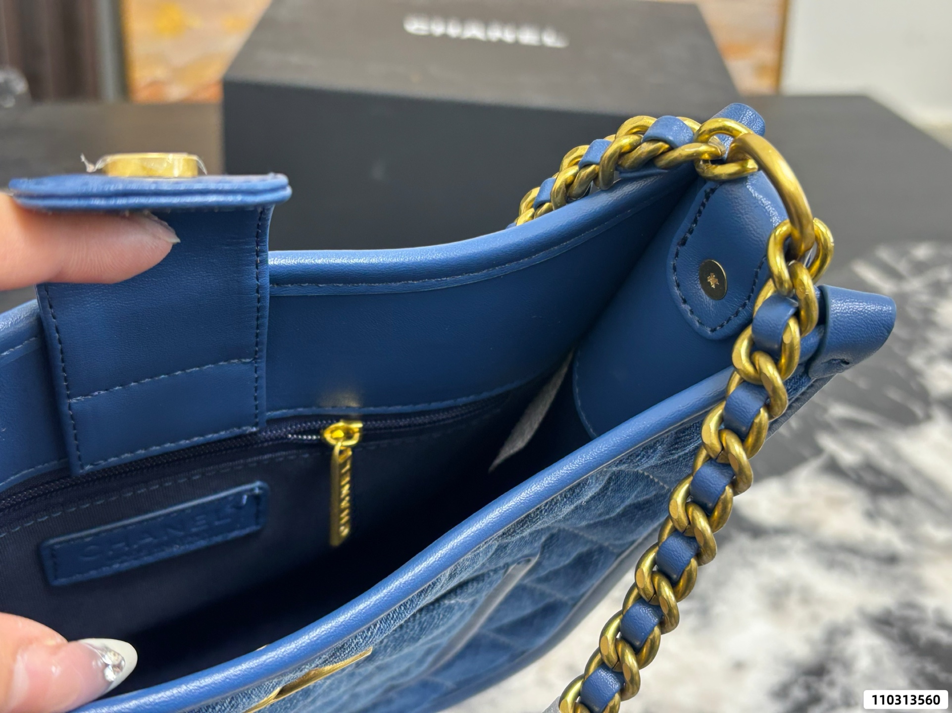Coco Chanel Denim Crossbody Bag - Image 9