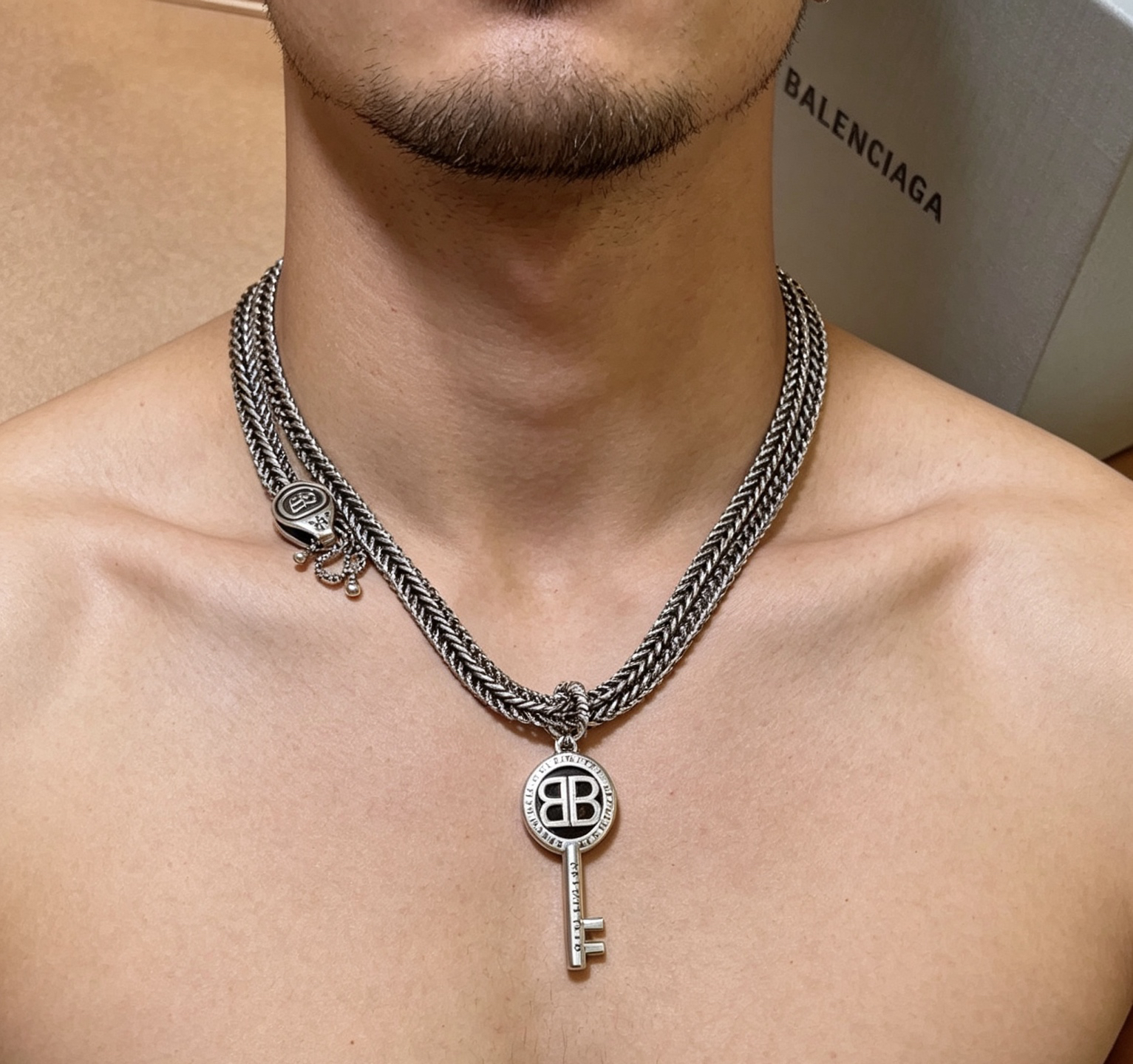 BALENCIAGA Silver Necklace - Image 5